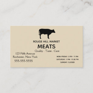 Black Cow Silhouette Business Card
