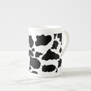 Black cow skin Bone China Mug