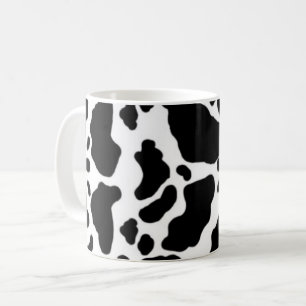Black Cow Spots Animal Print Pattern Coffee Mug