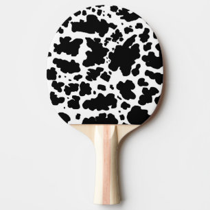 Black Cow Spots Print Cowboy Farmer Ping Pong Paddle
