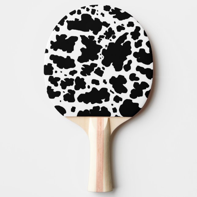 Black Cow Spots  Print Cowboy Farmer Ping Pong Paddle (Front)