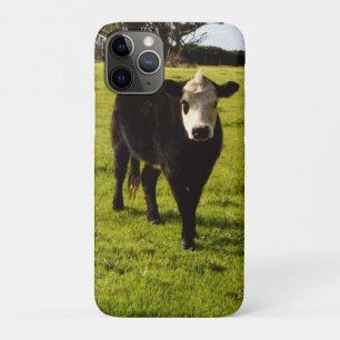 Black Cow With White Face And Mohawk, iPhone 11 Pro Case
