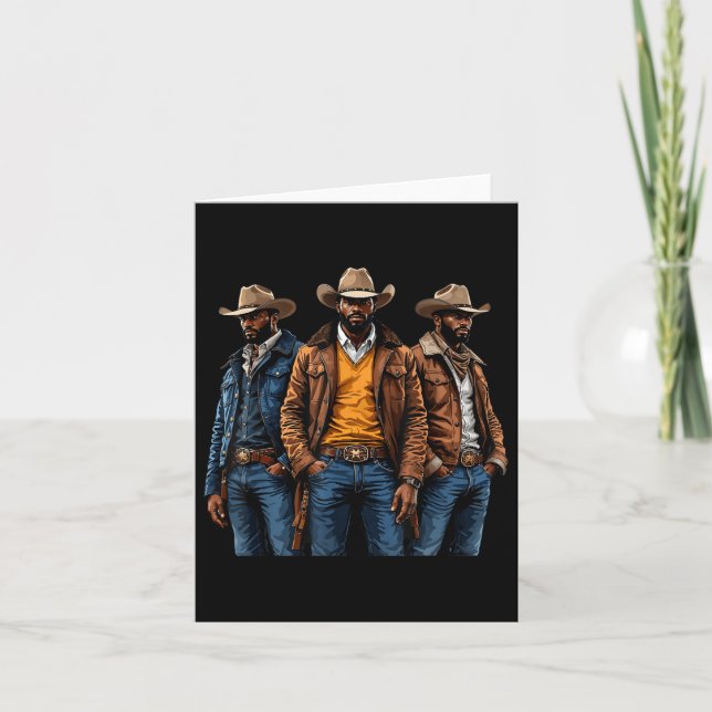 Black Cowboy African American Western Rodeo Melani Card (Front)