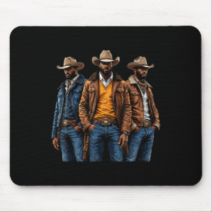 Black Cowboy African American Western Rodeo Melani Mouse Mat