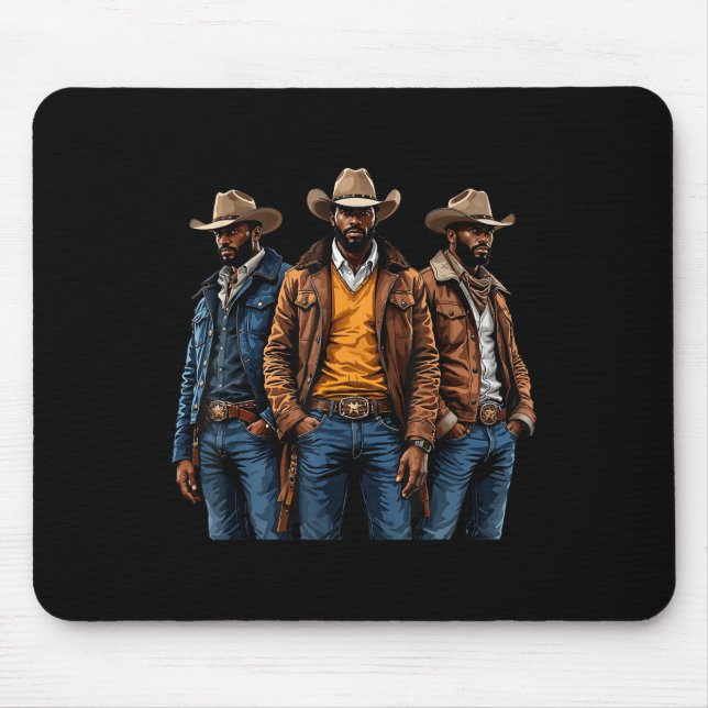 Black Cowboy African American Western Rodeo Melani Mouse Mat (Front)