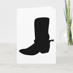 Black Cowboy Boot with Spurs Card