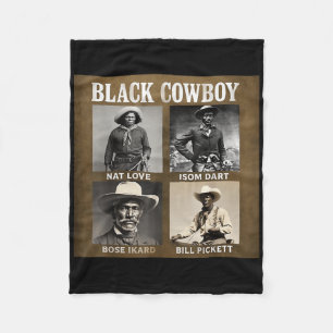 Black Cowboy Western Rodeo Melanin Black History T Fleece Blanket