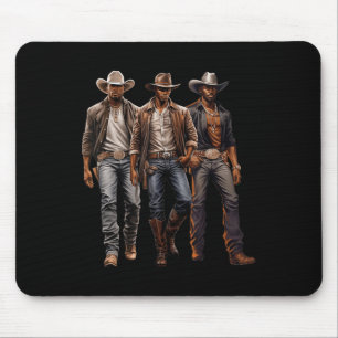 Black Cowboy Western Rodeo Melanin Black History T Mouse Mat