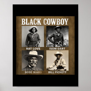 Black Cowboy Western Rodeo Melanin Black History T Poster