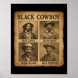 Black Cowboy Western Rodeo Melanin Black History T Poster