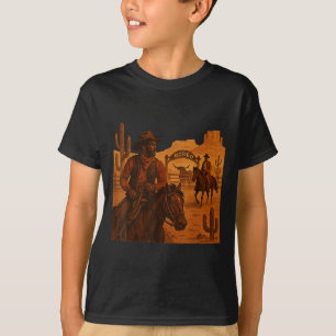 Black Cowboy Western Rodeo Melanin History Texas B T-Shirt