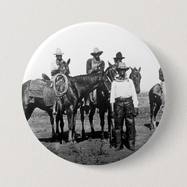 Black Cowboys At Bonham Texas 1890 7.5 Cm Round Badge (Front)