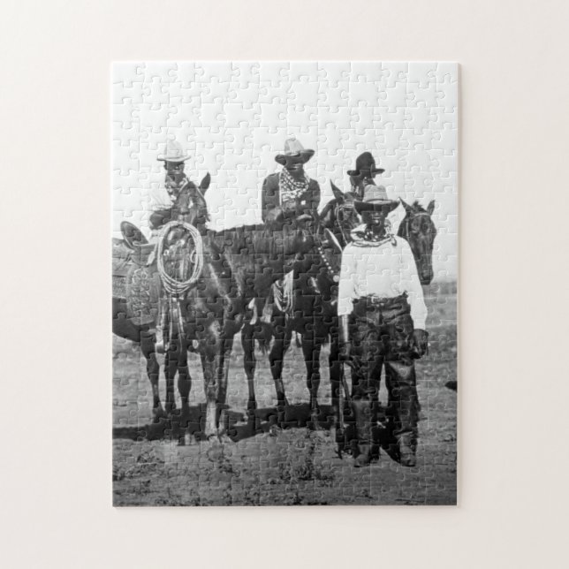 Black Cowboys At Bonham Texas 1890 Jigsaw Puzzle (Vertical)