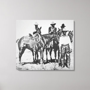 Black Cowboys at Bonham, Texas, c.1890 (b/w photo) Canvas Print