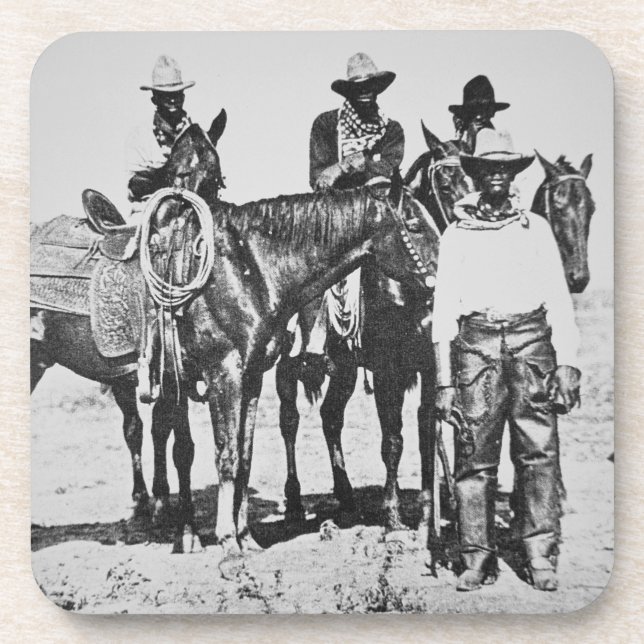 Black Cowboys at Bonham, Texas, c.1890 (b/w photo) Coaster (Front)