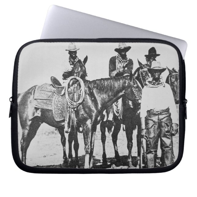 Black Cowboys at Bonham, Texas, c.1890 (b/w photo) Laptop Sleeve (Front)
