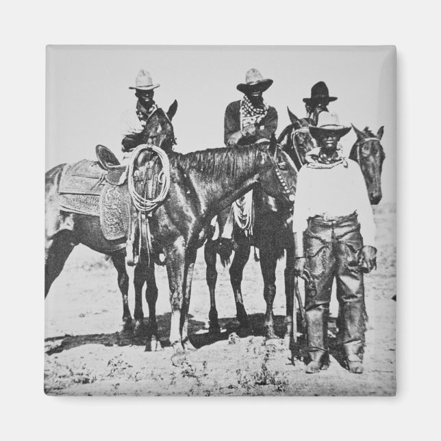 Black Cowboys at Bonham, Texas, c.1890 (b/w photo) Magnet (Front)
