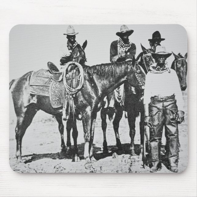 Black Cowboys at Bonham, Texas, c.1890 (b/w photo) Mouse Mat (Front)