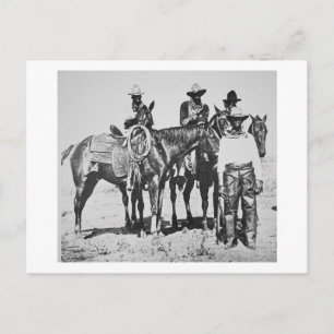 Black Cowboys at Bonham, Texas, c.1890 (b/w photo) Postcard
