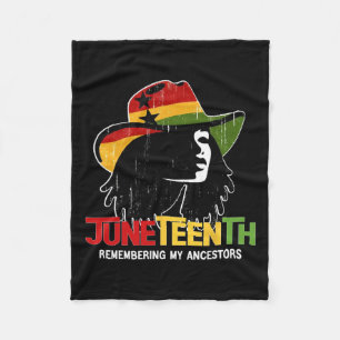Black Cowgirl 1865 Ancestor Black Freedom Day Fleece Blanket