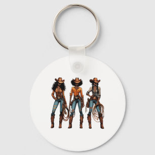 Black Cowgirl Juneteenth Western Rodeo Melanin Tex Key Ring