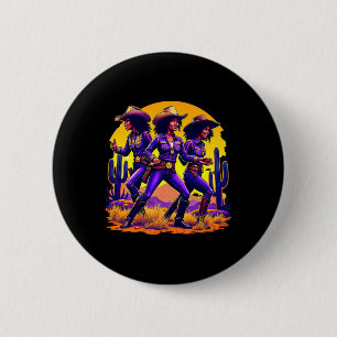 Black Cowgirl Texas Western Rodeo Melanin Black Hi 6 Cm Round Badge