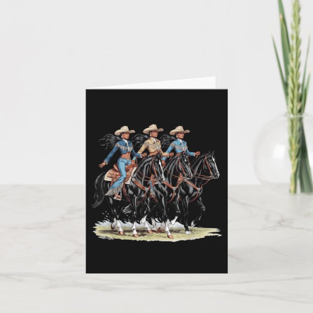 Black Cowgirl Western Melanin Rodeo African Histor Card (Front)
