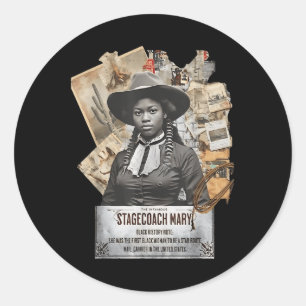 Black Cowgirl Western Rodeo Black History Texas Wo Classic Round Sticker