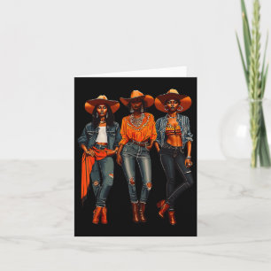 Black Cowgirl Western Rodeo Melanin Black History  Card