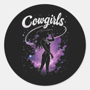Black Cowgirl Western Rodeo Melanin Black History  Classic Round Sticker