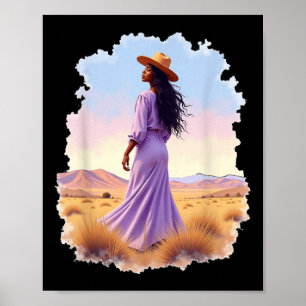 Black Cowgirl Western Rodeo Melanin Black History  Poster