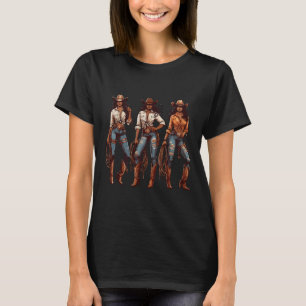 Black Cowgirl Western Rodeo Melanin Black History T-Shirt