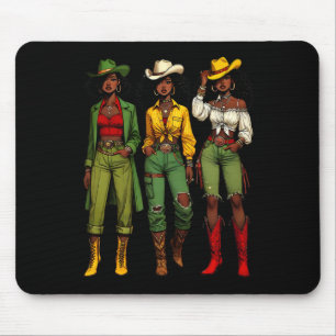 Black Cowgirl Western Rodeo Melanin Juneteenth Bla Mouse Mat