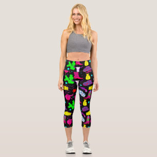 black cowgirl wild west saloon  capri leggings