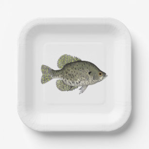 Black Crappie Paper Plate
