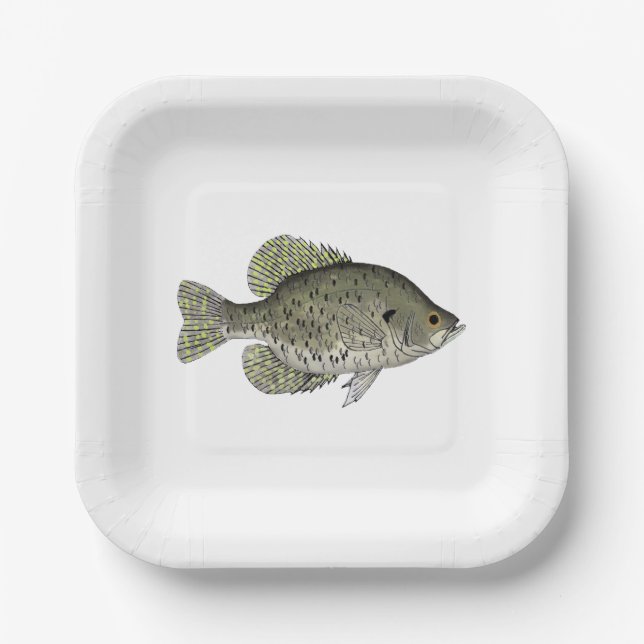 Black Crappie Paper Plate (Front)