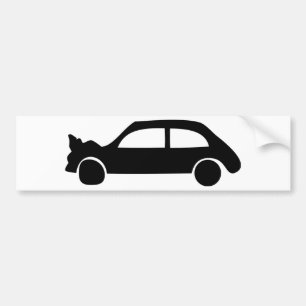 black crash car icon bumper sticker