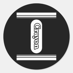 Black Crayon Box Halloween Classic Round Sticker