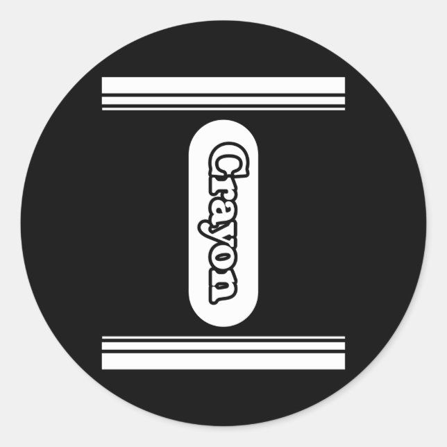 Black Crayon Box Halloween Classic Round Sticker (Front)