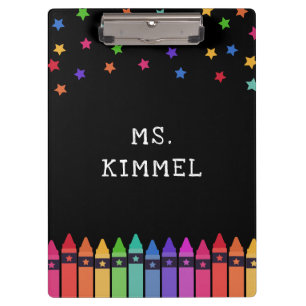 Black Crayons & Stars Curriculum Teacher Clipboard