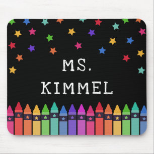 Black Crayons & Stars Curriculum Teacher Planner 3 Mouse Mat