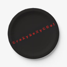 Black CrazySexyCool Themed Paper Plates