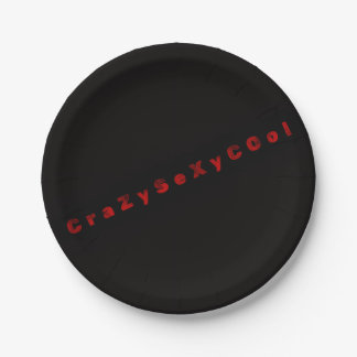 Black CrazySexyCool Themed Paper Plates