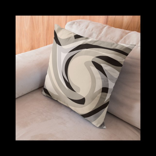 Black Cream and Grey Throw Pillow (Creator Uploaded)