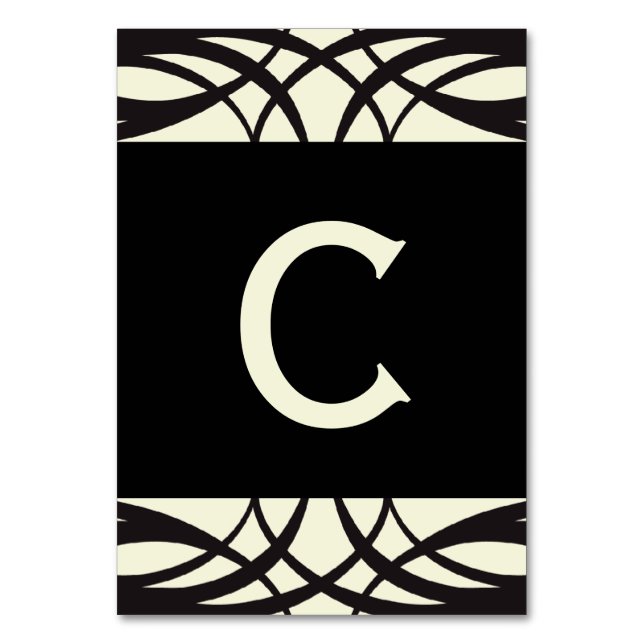 Black Cream Art Deco Wedding Banner Cards (Front)