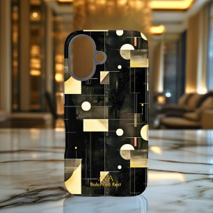 Black & Cream Balanced Geometric Art Phone Case 