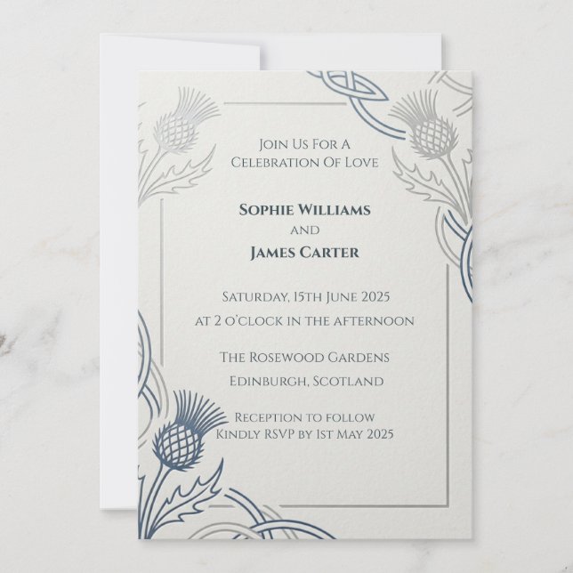 Black Cream Botanical Wedding Invitation (Front)