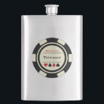 Black Cream Casino Poker Chip Wedding Bridesmaid Hip Flask<br><div class="desc">Show your bridesmaids how much you appreciate them being in your wedding by giving them this fabulous personalised black and cream white poker chip flask with their name on it.</div>