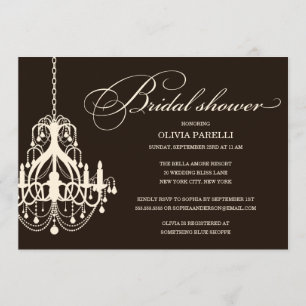 BLACK & CREAM CHANDELIER   BRIDAL SHOWER INVITE