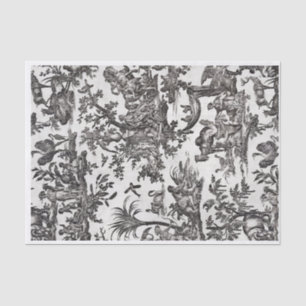 Black & Cream French Toille Design Tissue Paper